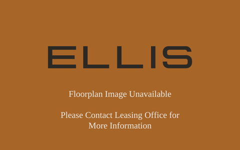Floor plan for 1 bed, 1 bath, 740 sqft